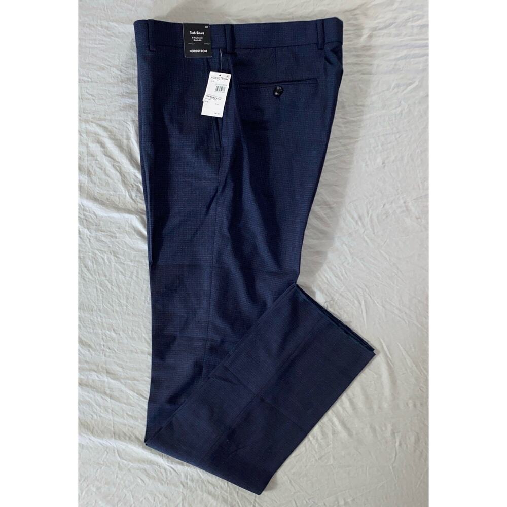 Nordstrom Tech Smart 4-Way Stretch Breathable Dress Pants, Slacks. Men's 34R NWT